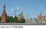 Вид с Большого Москворецкого моста на Кремль и Красную площадь в Москве, таймлапс (2010 год). Стоковое видео, видеограф Losevsky Pavel / Фотобанк Лори