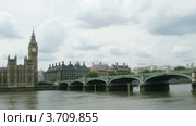 Биг Бен, мост и река Темза в Лондоне, таймлапс (2010 год). Стоковое видео, видеограф Losevsky Pavel / Фотобанк Лори