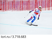 Лыжница Aurelie Revillet на чемпионате FIS Alpine Ski World Cup 2011/2012. Редакционное фото, фотограф Анна Мартынова / Фотобанк Лори