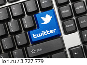 Концептуальная клавиатура - Клавиша "Twitter" (2011 год). Редакционное фото, фотограф Самохвалов Артем / Фотобанк Лори