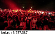 Зрители на концерте известного датского диджея Armin Van Buuren (2011 год). Редакционное видео, видеограф Losevsky Pavel / Фотобанк Лори