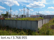 Районная подстанция, город Сафоново, Смоленская область (2012 год). Стоковое фото, фотограф Вячеслав Палес / Фотобанк Лори