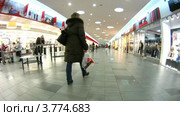 Покупатели в торговом центре Ашан-Тройка, таймлапс (2012 год). Редакционное видео, видеограф Losevsky Pavel / Фотобанк Лори