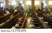 Люди общаются на Первом Федеральном Конгрессе, таймлапс (2012 год). Редакционное видео, видеограф Losevsky Pavel / Фотобанк Лори