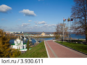 Нижний Новгород, мост через Оку и Невский кафедральный собор (2012 год). Стоковое фото, фотограф Igor Lijashkov / Фотобанк Лори