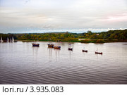 Вид на реку Волхов около Новгородского кремля (2012 год). Стоковое фото, фотограф Геннадий Соловьев / Фотобанк Лори