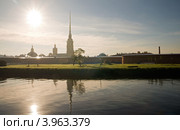 Собор в Петропавловской крепости на рассвете, Санкт-Петербург, Россия. Стоковое фото, фотограф EugeneSergeev / Фотобанк Лори