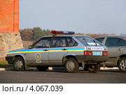 Автомобиль ДПС (ВАЗ-2109, "Спутник", LADA Samara). "Державтоинспекция", Украина (2011 год). Редакционное фото, фотограф Щеголева Ольга / Фотобанк Лори
