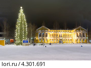 Новогодняя елка на площади Миккели. Финляндия (2013 год). Стоковое фото, фотограф Александр Щепин / Фотобанк Лори