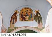 Фреска над входом в Троице-Сергиеву Лавру (2013 год). Стоковое фото, фотограф Юрий Морозов / Фотобанк Лори