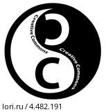 Логотип корпорации Creative Commons (СС), имитация Инь-Ян, иллюстрация. Стоковая иллюстрация, иллюстратор Юлия Ухина / Фотобанк Лори