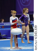 Анастасия Гришина на чемпионате Европы по спортивной гимнастике 2013 года. Москва, СК "Олимпийский" Редакционное фото, фотограф Игорь Долгов / Фотобанк Лори
