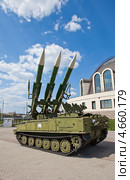 Советская самоходная пусковая установка зенитного ракетного комплекса 2К12М1 «Куб-М1» (Индекс НАТО SA-6 Gainful) (2013 год). Редакционное фото, фотограф Иван Марчук / Фотобанк Лори
