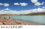 Панорманый вид лагуны Селесте (Laguna Celeste), Боливия (2013 год). Стоковое видео, видеограф Dmitry Burlakov / Фотобанк Лори