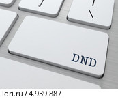 Надпись "DND" (Do Not Disturb) на клавише компьютерной клавиатуры. Стоковое фото, фотограф Илья Урядников / Фотобанк Лори