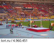 Представление спортсменок. Прыжки с шестом. На Чемпионате мира по лёгкой атлетике в Лужниках 13.08.13 (2013 год). Редакционное фото, фотограф Эльвира Ковригина / Фотобанк Лори