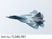 Международный авиационно-космический салон МАКС-2013. Перспективный авиационный комплекс фронтовой авиации ПАК ФА, Т-50 - многоцелевой истребитель пятого поколения. Редакционное фото, фотограф Игорь Долгов / Фотобанк Лори