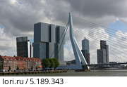 Мост Эразма и небоскребы в Роттердаме, Нидерланды (2013 год). Редакционное фото, фотограф Евгений Прокофьев / Фотобанк Лори