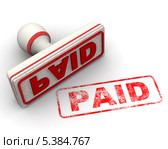 Paid (оплачено). Печать и оттиск. Стоковая иллюстрация, иллюстратор WalDeMarus / Фотобанк Лори
