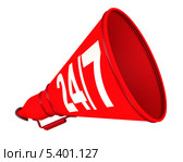 24/7 рупор с надписью. Стоковая иллюстрация, иллюстратор WalDeMarus / Фотобанк Лори