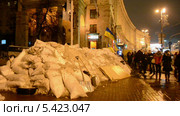 Баррикады на Крещатике ("Евромайдан") в связи с приостановкой рассмотрения вопроса об ассоциации Украины с Евросоюзом (12.12.13) (2013 год). Редакционное видео, видеограф FMRU / Фотобанк Лори