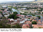Панорама вечернего Тбилиси. Грузия (2013 год). Стоковое фото, фотограф Евгений Ткачёв / Фотобанк Лори