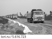 Строительство дороги на месторождение в Западной Сибири (2012 год). Редакционное фото, фотограф Валерий Акулич / Фотобанк Лори