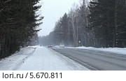 Трасса М-54 зимой. Стоковое видео, видеограф Ирина Егорова / Фотобанк Лори