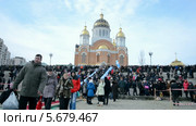 Крещение Господнее в Киеве (Свято-Покровский собор), 19 января 2014 года. Редакционное видео, видеограф FMRU / Фотобанк Лори