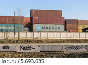 Контейнерный терминал ОАО "Подольское ППЖТ" (2014 год). Редакционное фото, фотограф Алёшина Оксана / Фотобанк Лори