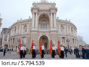 Реконструкция парада 10 апреля 1944 года, посвященная 70-й годовщине освобождения Одессы от немецко-фашистских захватчиков (2014 год). Редакционное фото, фотограф KEN VOSAR / Фотобанк Лори