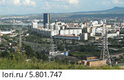 Город Красноярск с Караульной сопки (2013 год). Стоковое видео, видеограф Ирина Егорова / Фотобанк Лори
