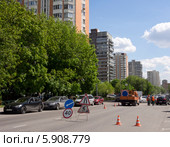 Улица Ляпидевского, Москва, Ховрино, дорожные работы (2014 год). Редакционное фото, фотограф Александр Мамонтов / Фотобанк Лори