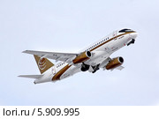 Самолёт Sukhoi Superjet 100-95B авиакомпании "Центр-Юг" (2014 год). Редакционное фото, фотограф Art Konovalov / Фотобанк Лори