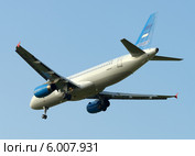 Airbus A320 (бортовой EI-FDL) авиакомпании Metrojet на посадке в Домодедово (2014 год). Редакционное фото, фотограф Alexei Tavix / Фотобанк Лори