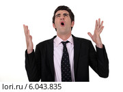 angry businessman screaming. Стоковое фото, фотограф Phovoir Images / Фотобанк Лори