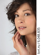Closeup of young woman. Стоковое фото, фотограф Phovoir Images / Фотобанк Лори