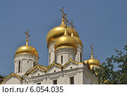 Золотые купола Благовещенского собора в Московском Кремле солнечным летним днем (2014 год). Стоковое фото, фотограф lana1501 / Фотобанк Лори