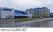 Спортивный комплекс "Атлант" и городские кварталы. Пыть-Ях, ХМАО — Югра, Россия (2014 год). Редакционное фото, фотограф Максим Гулячик / Фотобанк Лори