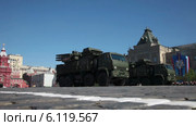 Празднование Дня Победы в Москве. Торжественное прохождение военной техники по Красной площади. Зенитный ракетно-пушечный комплекс Панцирь-С1 ЗРПК) (2014 год). Редакционное видео, видеограф Игорь Долгов / Фотобанк Лори