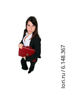 Woman law student on white background. Стоковое фото, фотограф Phovoir Images / Фотобанк Лори