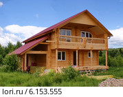 Строительство деревянного загородного дома из бруса (2014 год). Стоковое фото, фотограф Павел Кричевцов / Фотобанк Лори