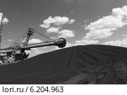 Крутонаклонный консольный штабелер на гусеничном ходу для перевалки угля (2014 год). Редакционное фото, фотограф Валерий Акулич / Фотобанк Лори