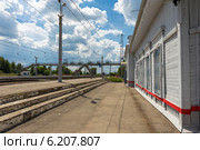 Городское поселение "Посёлок Воротынск". Железнодорожная станция (2014 год). Стоковое фото, фотограф Сергей Лаврентьев / Фотобанк Лори