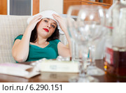Woman having headache. Стоковое фото, фотограф Яков Филимонов / Фотобанк Лори