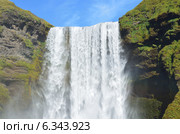 Исландия, водопад Скоугафосс, самый посещаемый в стране (2014 год). Стоковое фото, фотограф Овчинникова Ирина / Фотобанк Лори