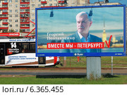 Предвыборная агитация кандидата в губернаторы Санкт-Петербурга Георгия Полтавченко (2014 год). Редакционное фото, фотограф Александр Тарасенков / Фотобанк Лори
