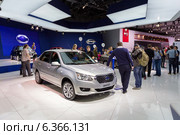Datsun on-DO. Московский международный автомобильный салон 2014. Редакционное фото, фотограф Сергей Лаврентьев / Фотобанк Лори