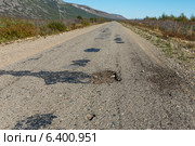 Аварийный участок дороги. Стоковое фото, фотограф Антон Афанасьев / Фотобанк Лори