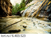 Золотая река и водопады в Зайн каньоне. Стоковое фото, фотограф Анатолий Алексеев / Фотобанк Лори